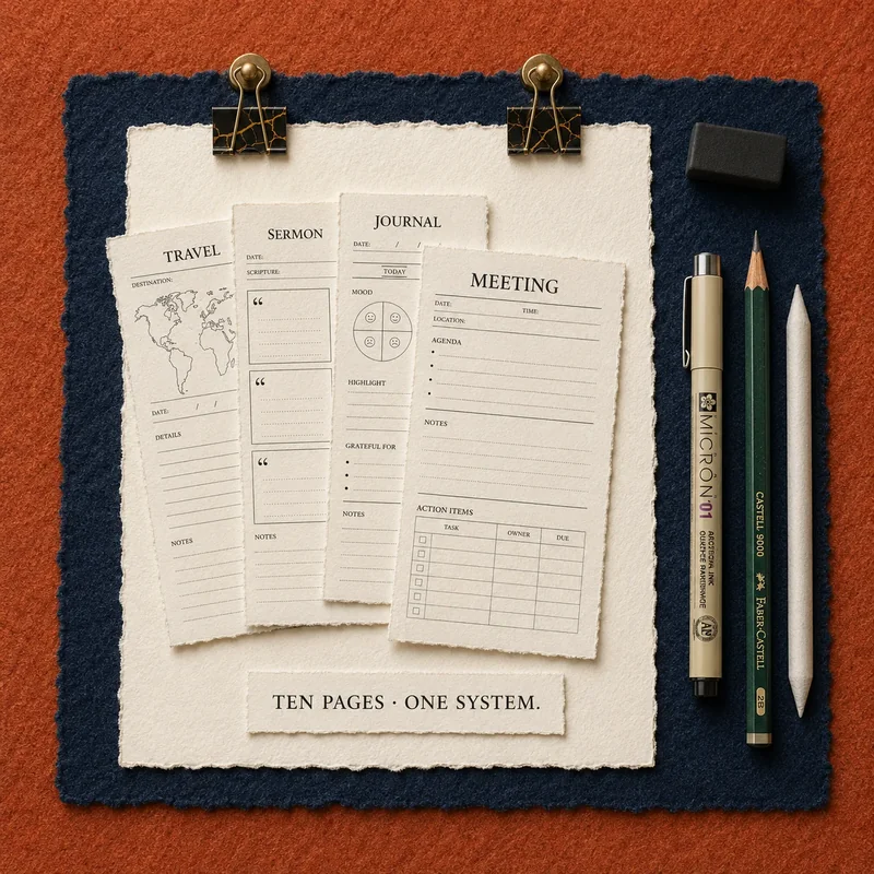 Bonus 1 - 10 Visual Notes Page Templates